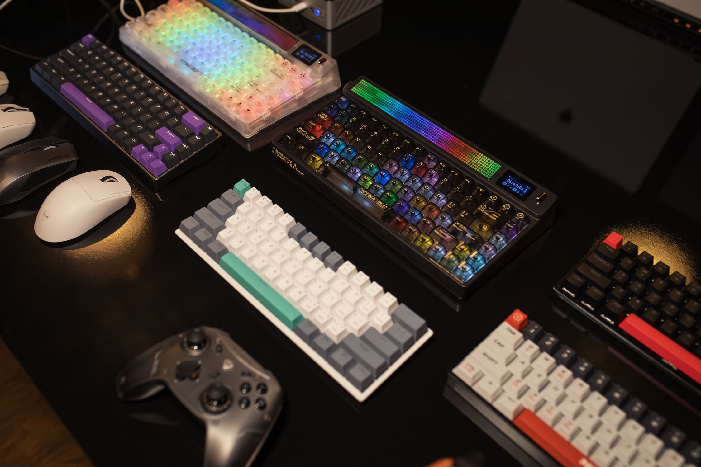 Colorful Mechanical Keyboards on Display Table · Free Stock Photo