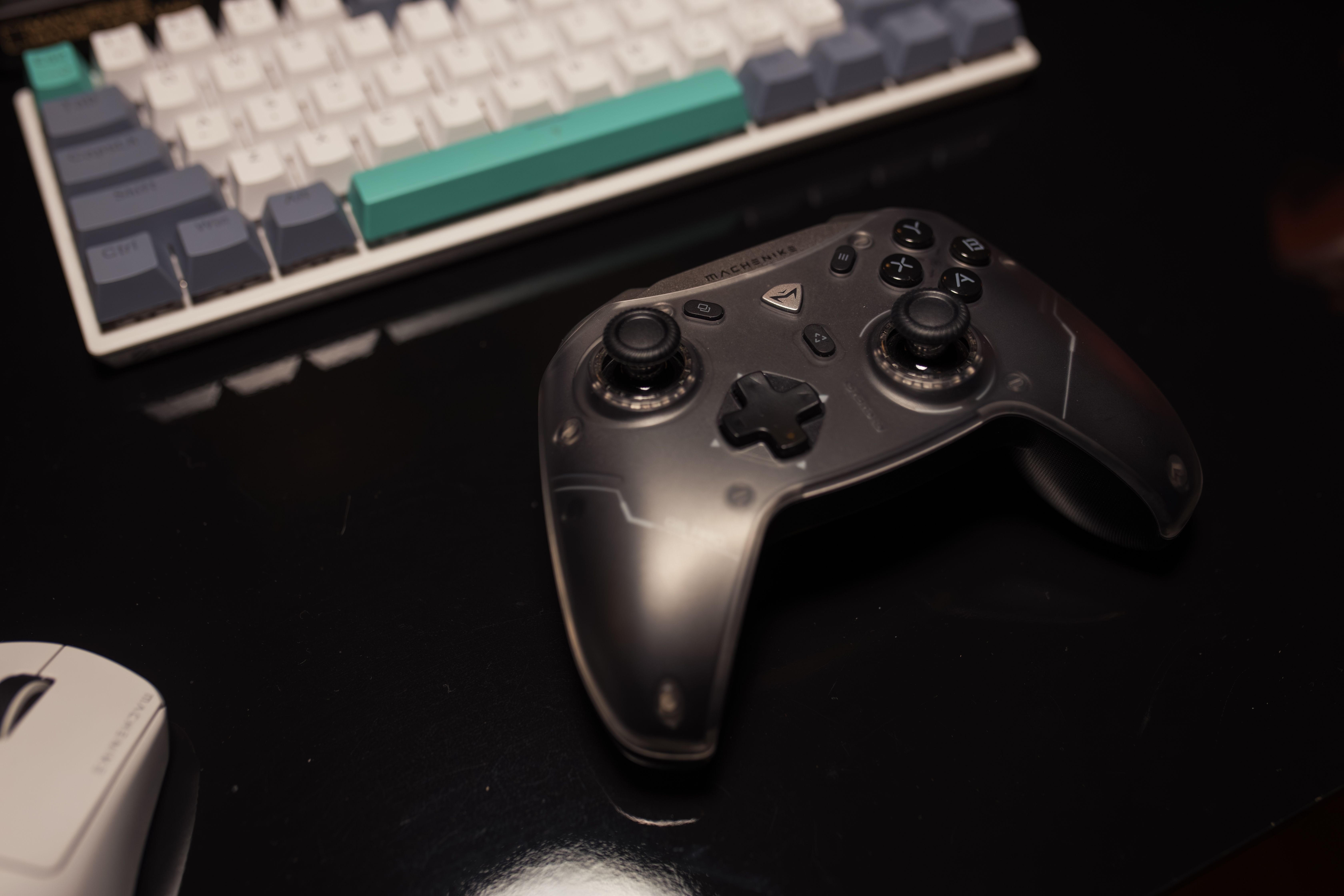 Game controller on a desk for controller drift repair