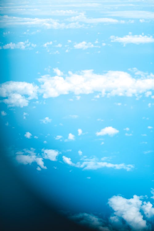 Free stock photo of airplane window, atmosphere, blue ocean