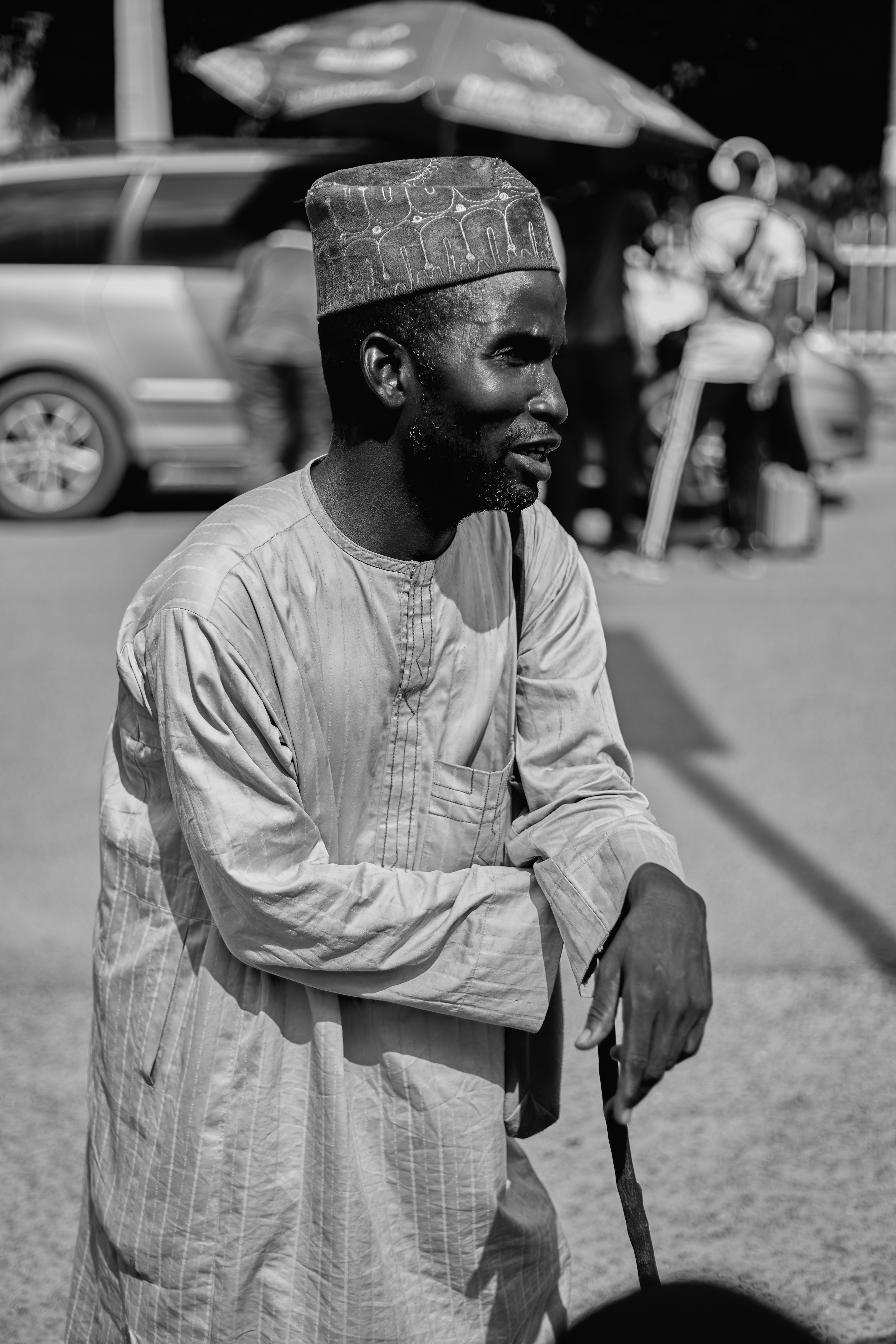 Black and White Portrait of Man in Traditional Clothing · Free Stock Photo