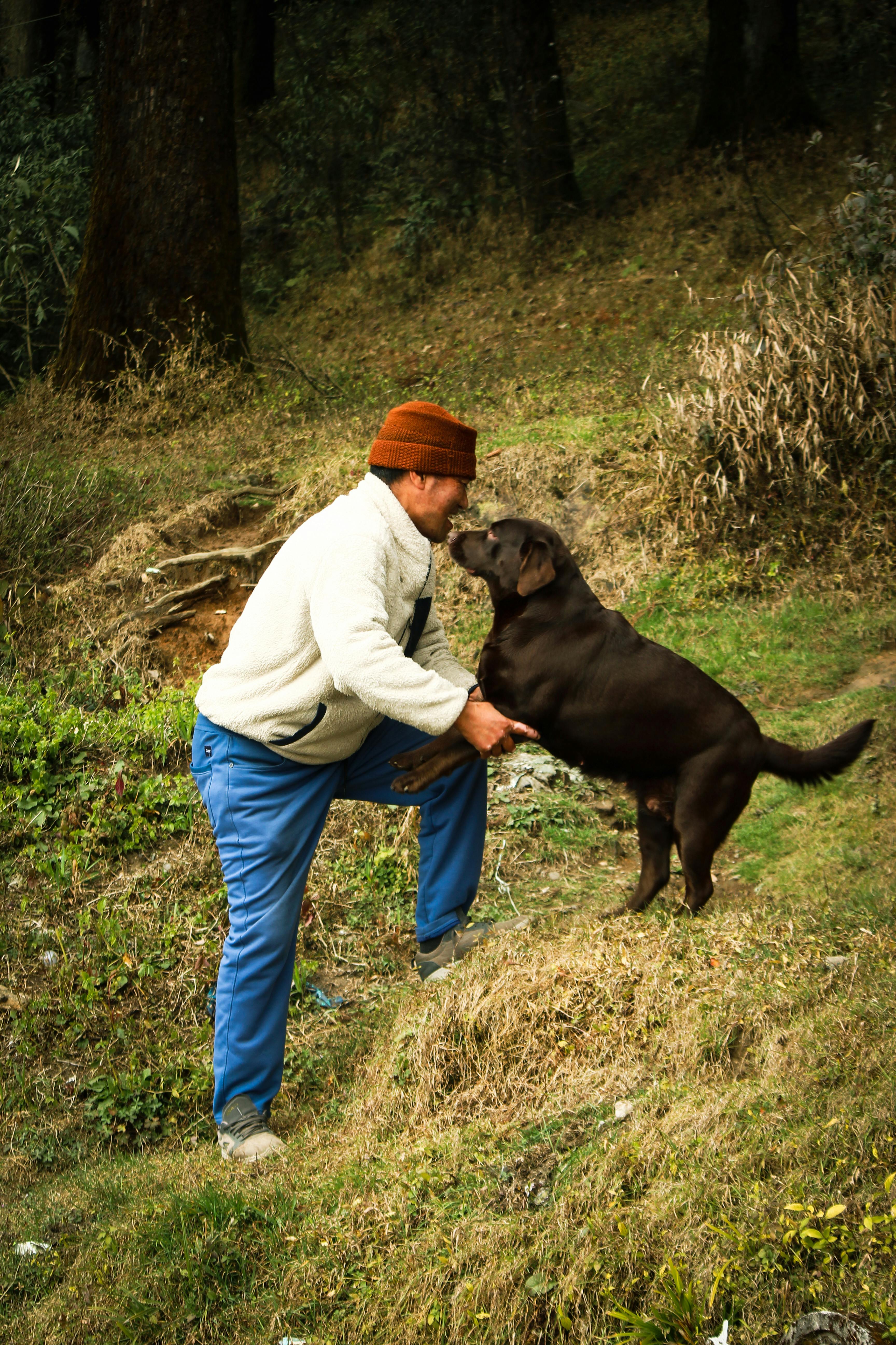 Owner with his dog