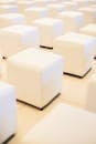 Minimalist White Cube Seating Arrangement