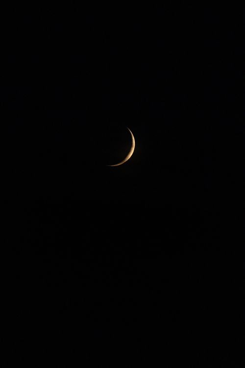 Free Lonely Crescent in the Night Sky Stock Photo