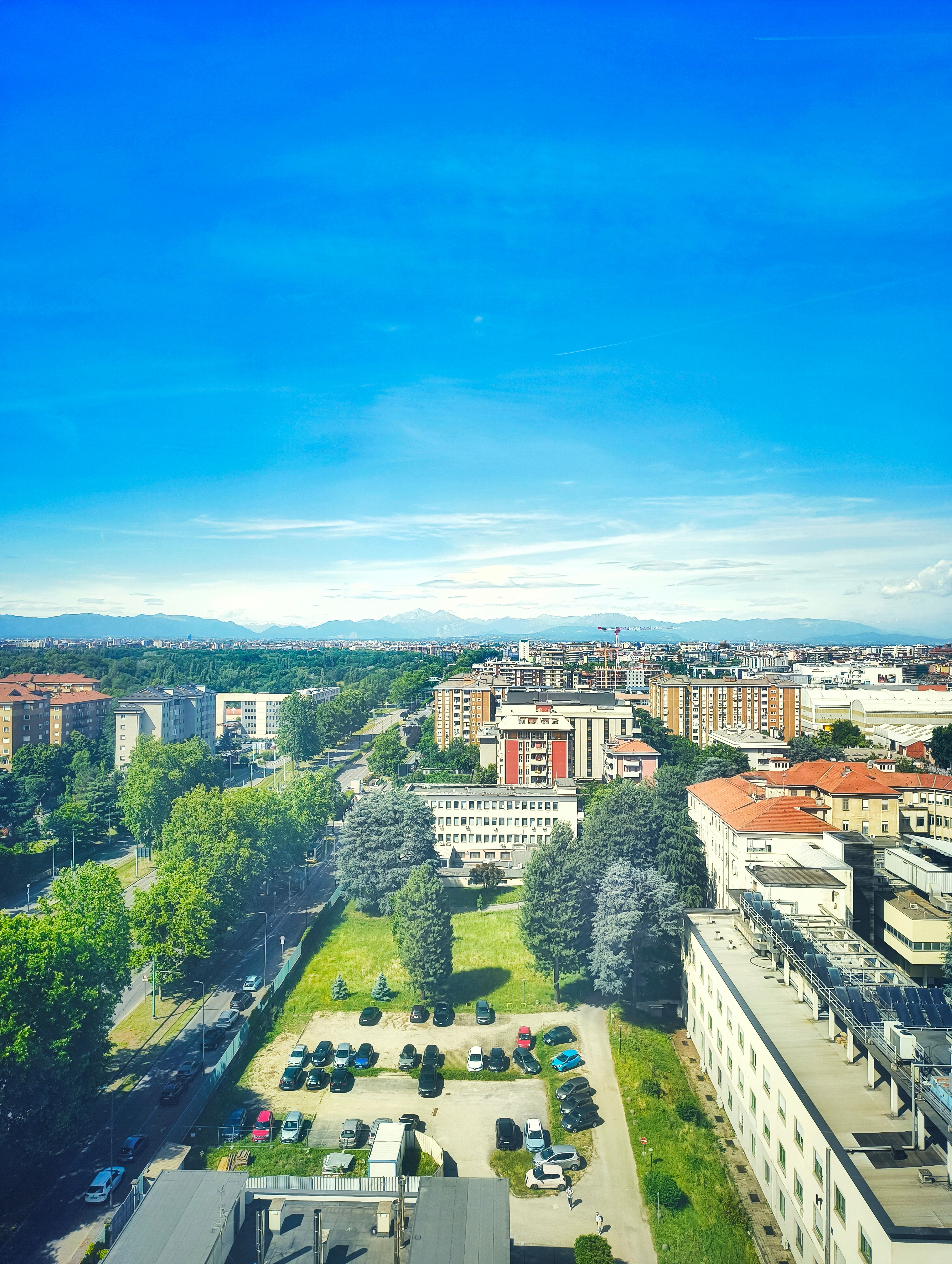 Aerial View of Milan Cityscape on a Cl…