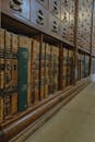Vintage Library Card Catalog and Old Books
