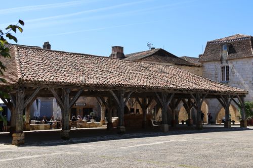 Free Charming medieval market hall in a French village with rustic architecture. Stock Photo