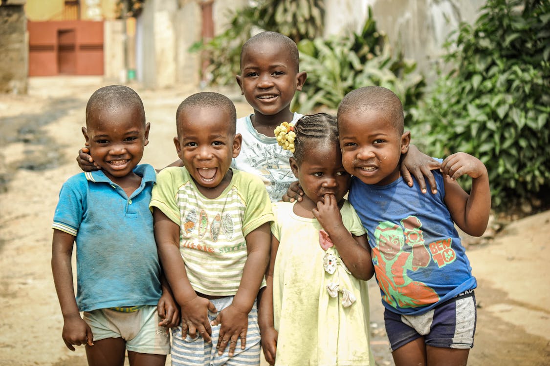 Free Five Children Smiling Stock Photo