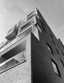 阿姆斯特丹的当代黑白建筑外观