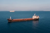 Brown and White Cargo Ship