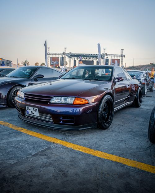 Free Vintage Nissan GTR in a car show at sunset in İzmir, Türkiye. Stock Photo