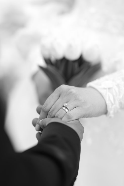 Black and White Wedding Hands with Rings · Free Stock Photo