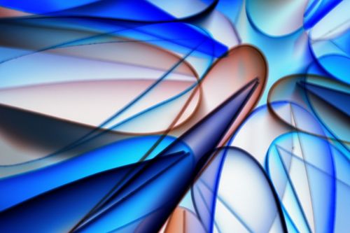 Free Dynamic abstract artwork with flowing blue and orange curves creating a sense of movement. Stock Photo