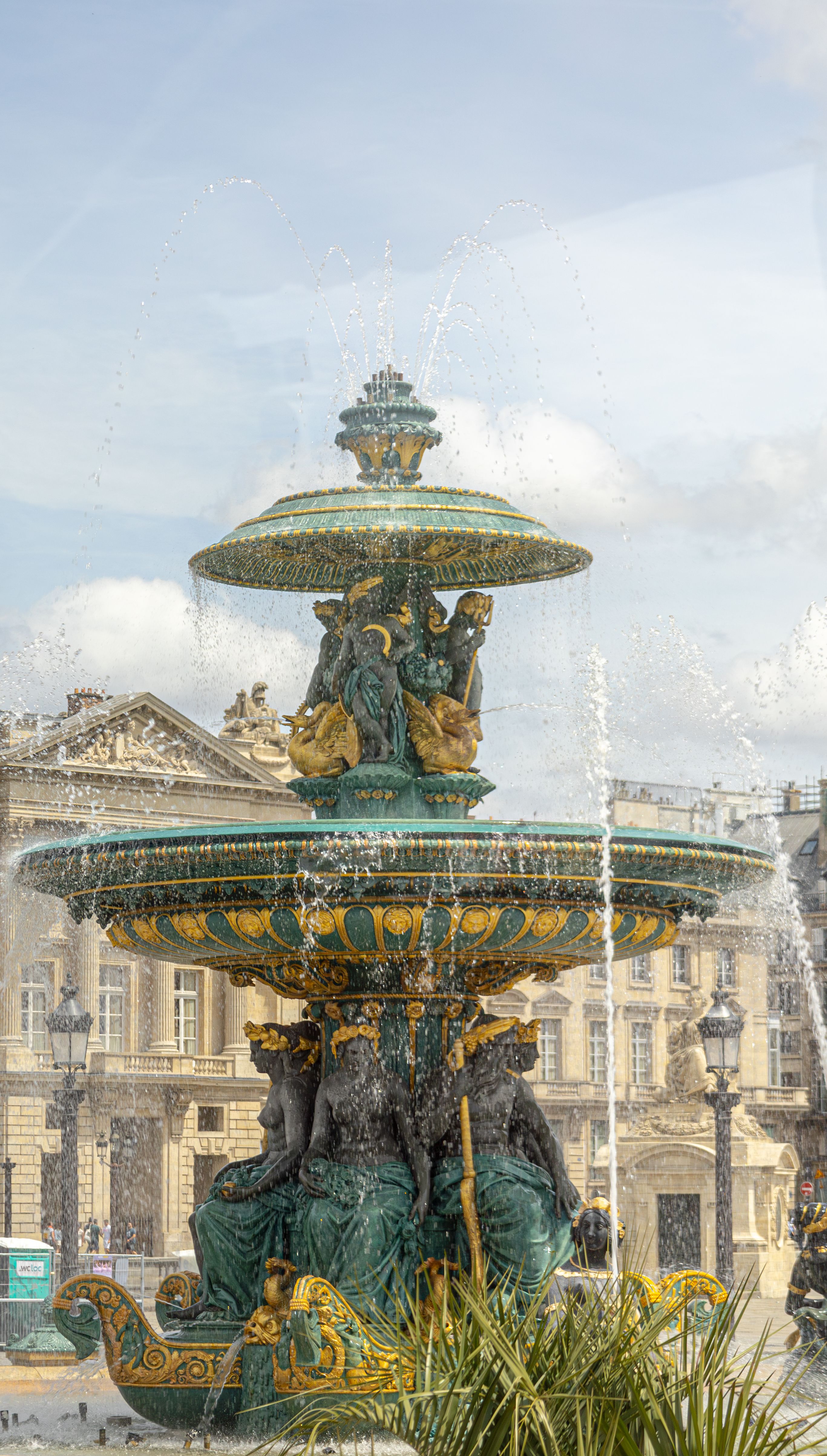 Ornate Fontaine des Mers fountain at Place de la Concorde, Paris, France