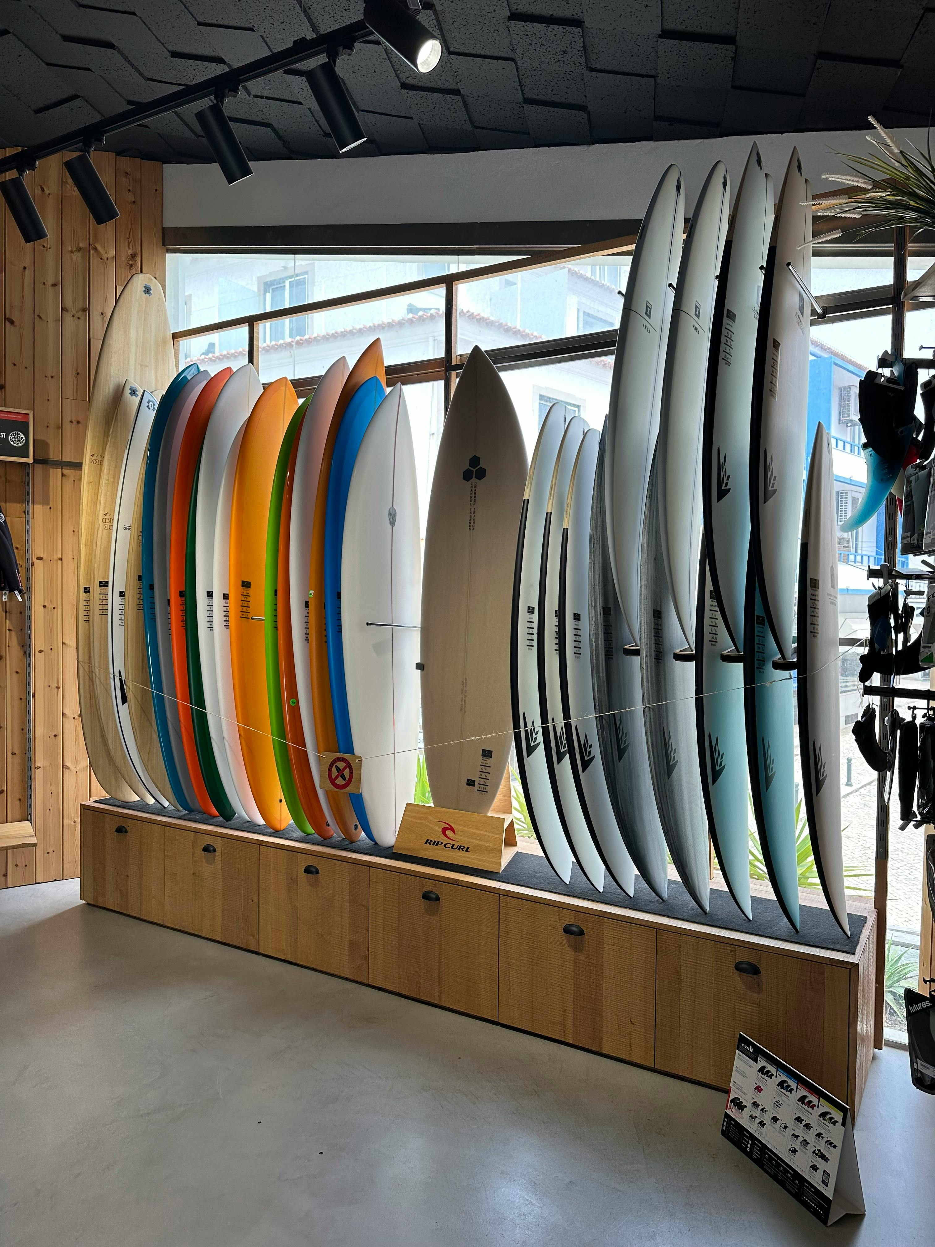 Winter sports equipment rental display