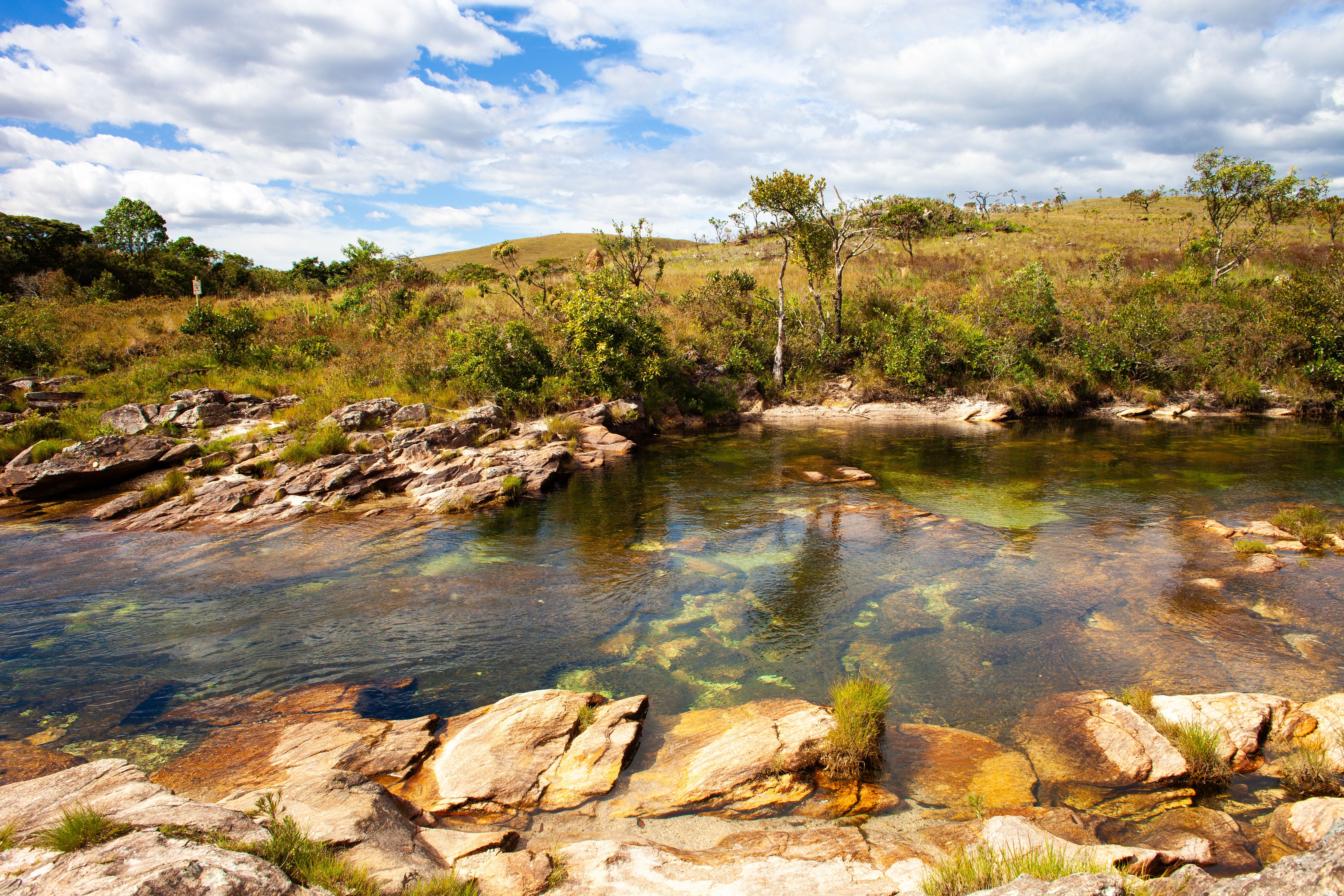 Best Petrópolis Teresópolis Trekking Expedition - 3 Days - PARNASO - Rio de Janeiro Review 2026 - Tranquil river flowing through Brazilian savanna with clear skies and lush greenery.