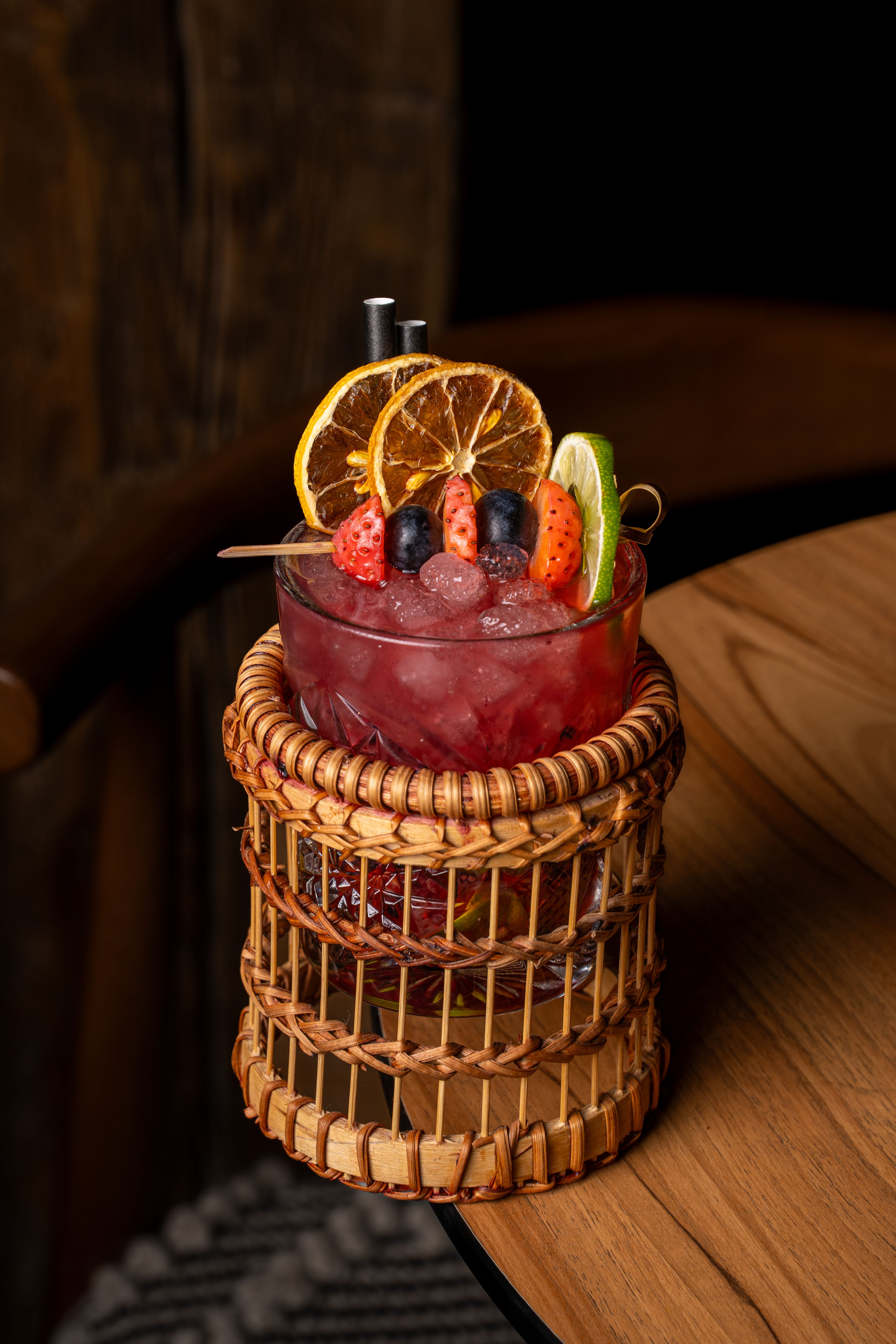 Refreshing Mixed Fruit Cocktail in Rustic Setting · Free Stock Photo