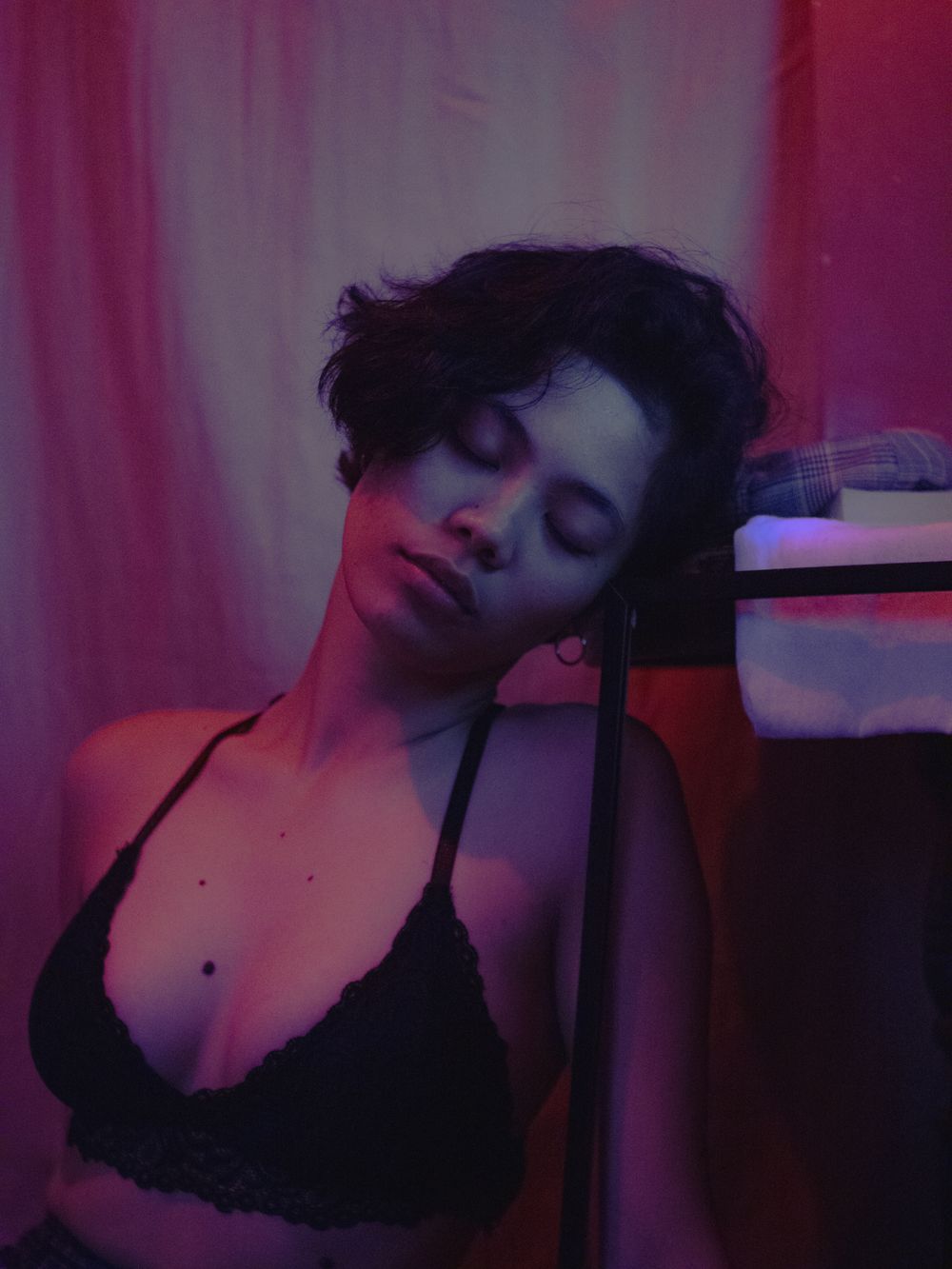 Adult female model in luxury bodywear and intimate fashion styling