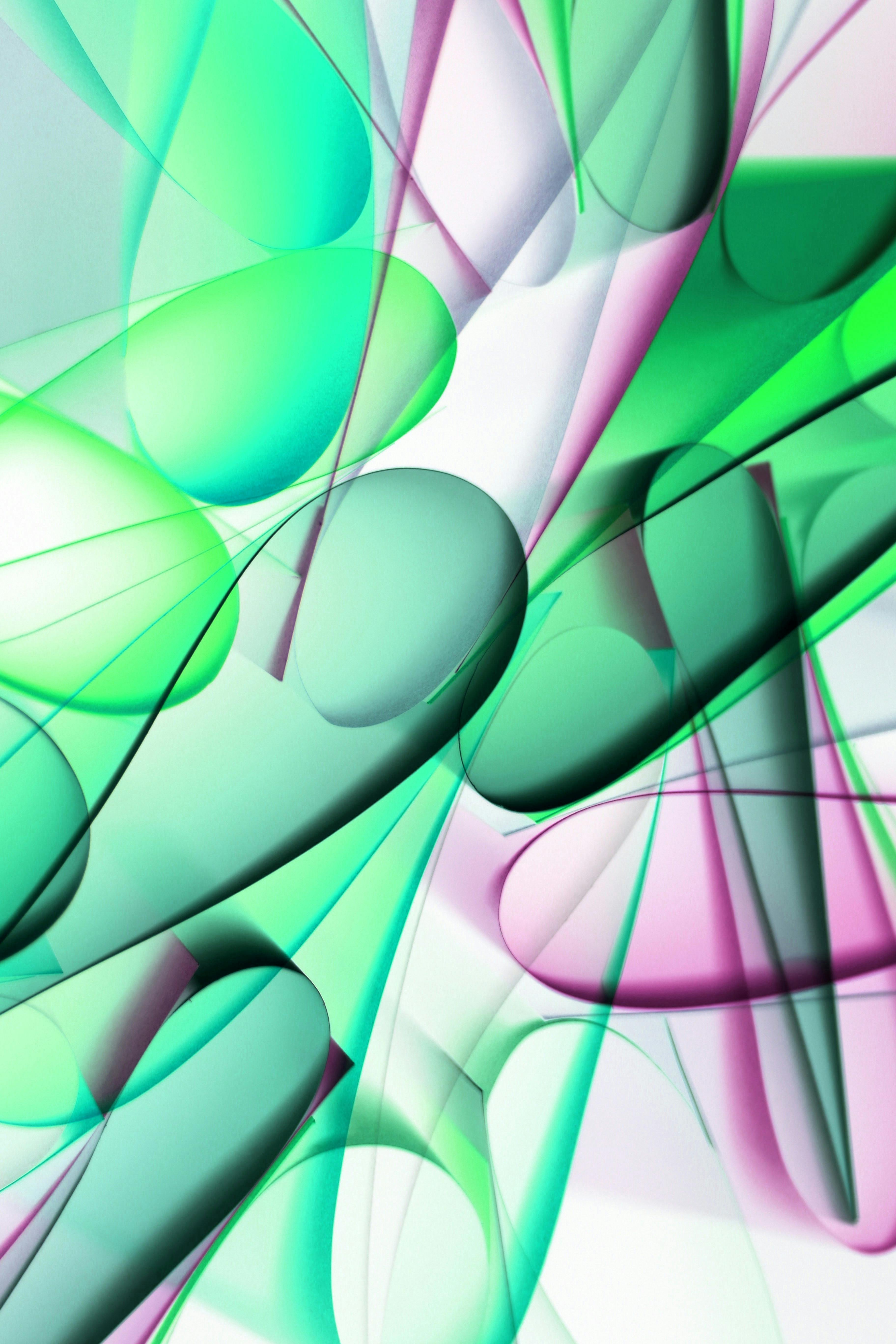 grátis Arte abstrata dinâmica com formas fluidas em verde e roxo com um padrão orgânico. Foto profissional