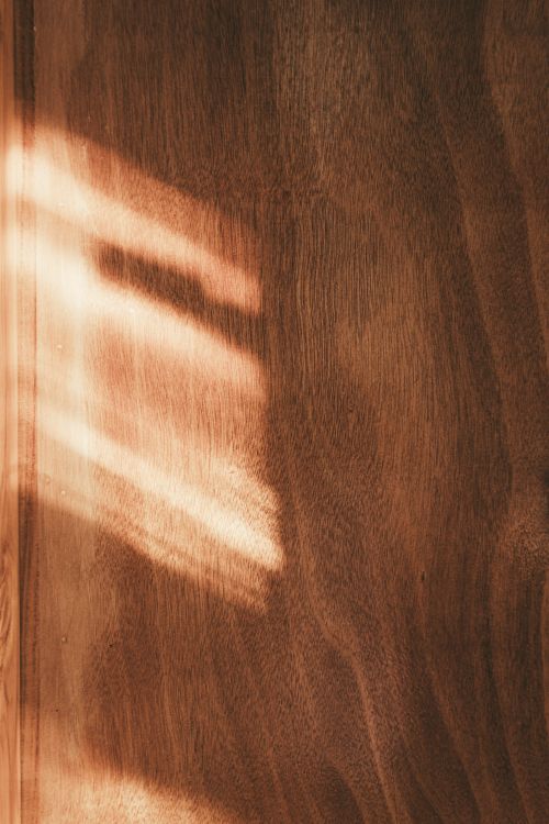 Free Soft sunlight streaming through creating patterns on a wooden surface, casting warm, earthy tones. Stock Photo