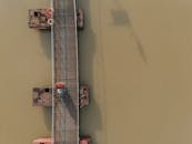 Aerial View of Wooden Bridge in Bac Giang