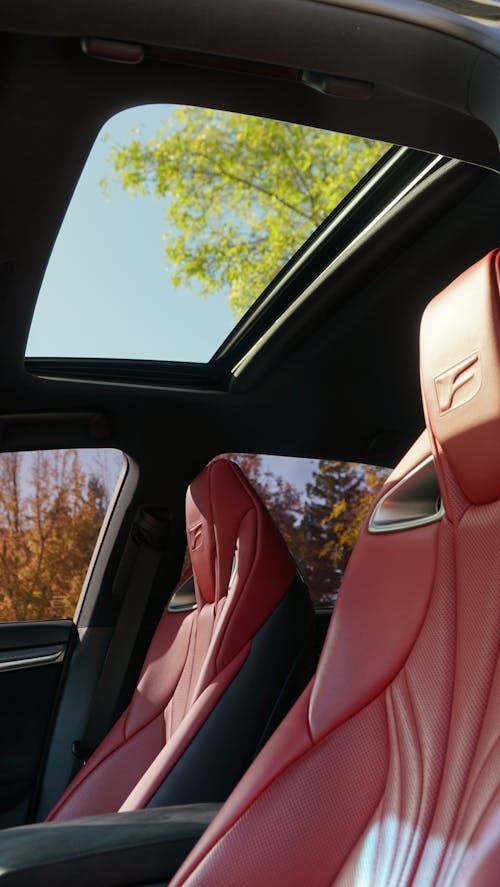  Red Car Seat Inside A Luxury Car