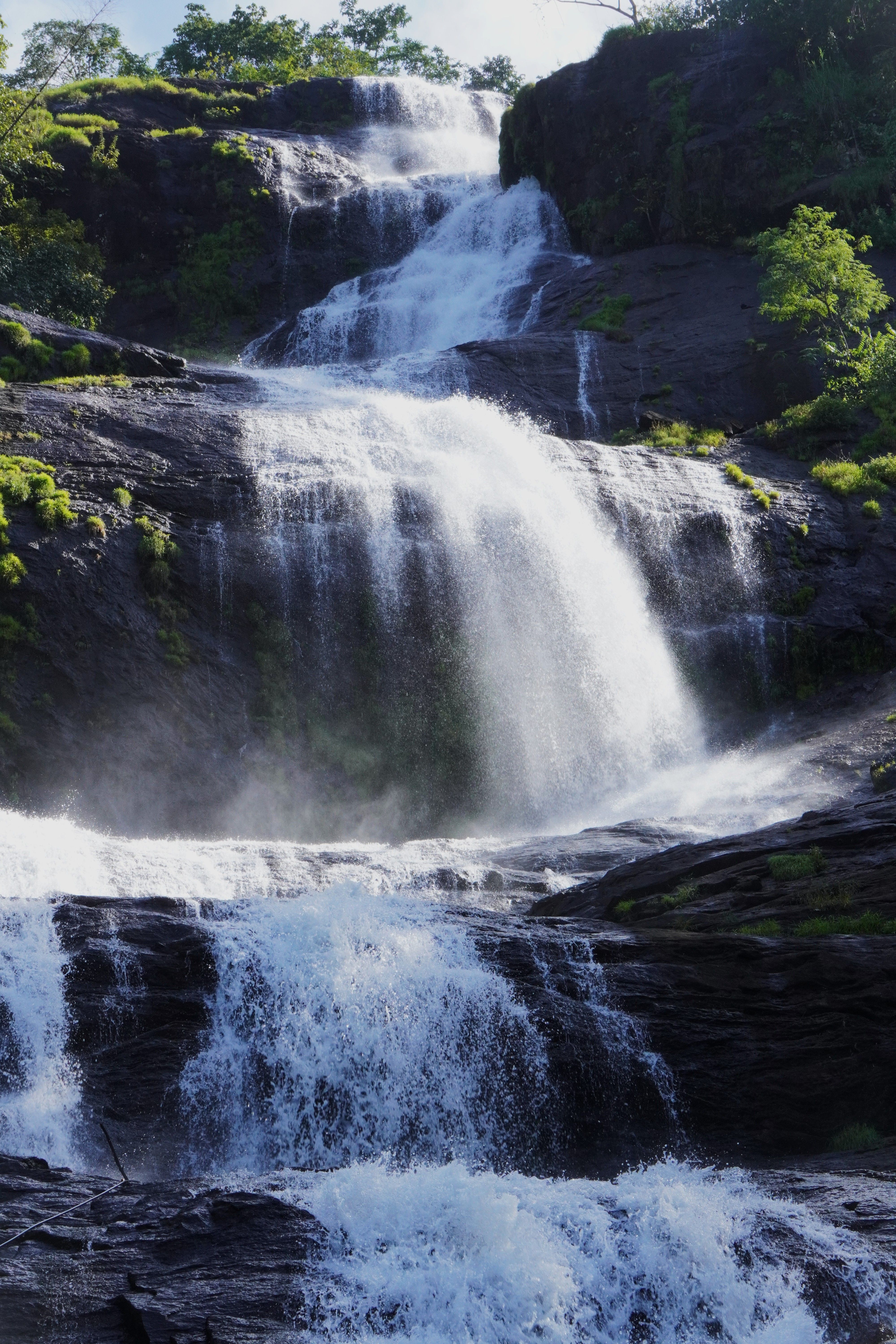stunning waterfall cascade in kerala india