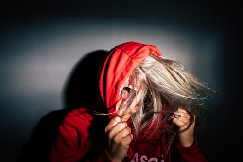 Free Person Wearing Red Hoodie Stock Photo