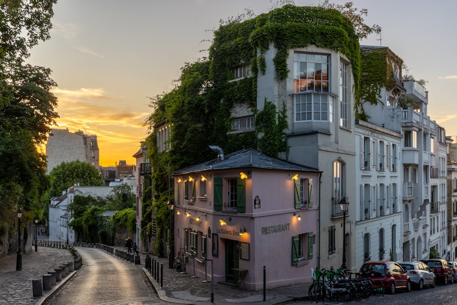 charming street in Montmartre - cheap short breaks to paris charming street in Montmartre - cheap short breaks to paris