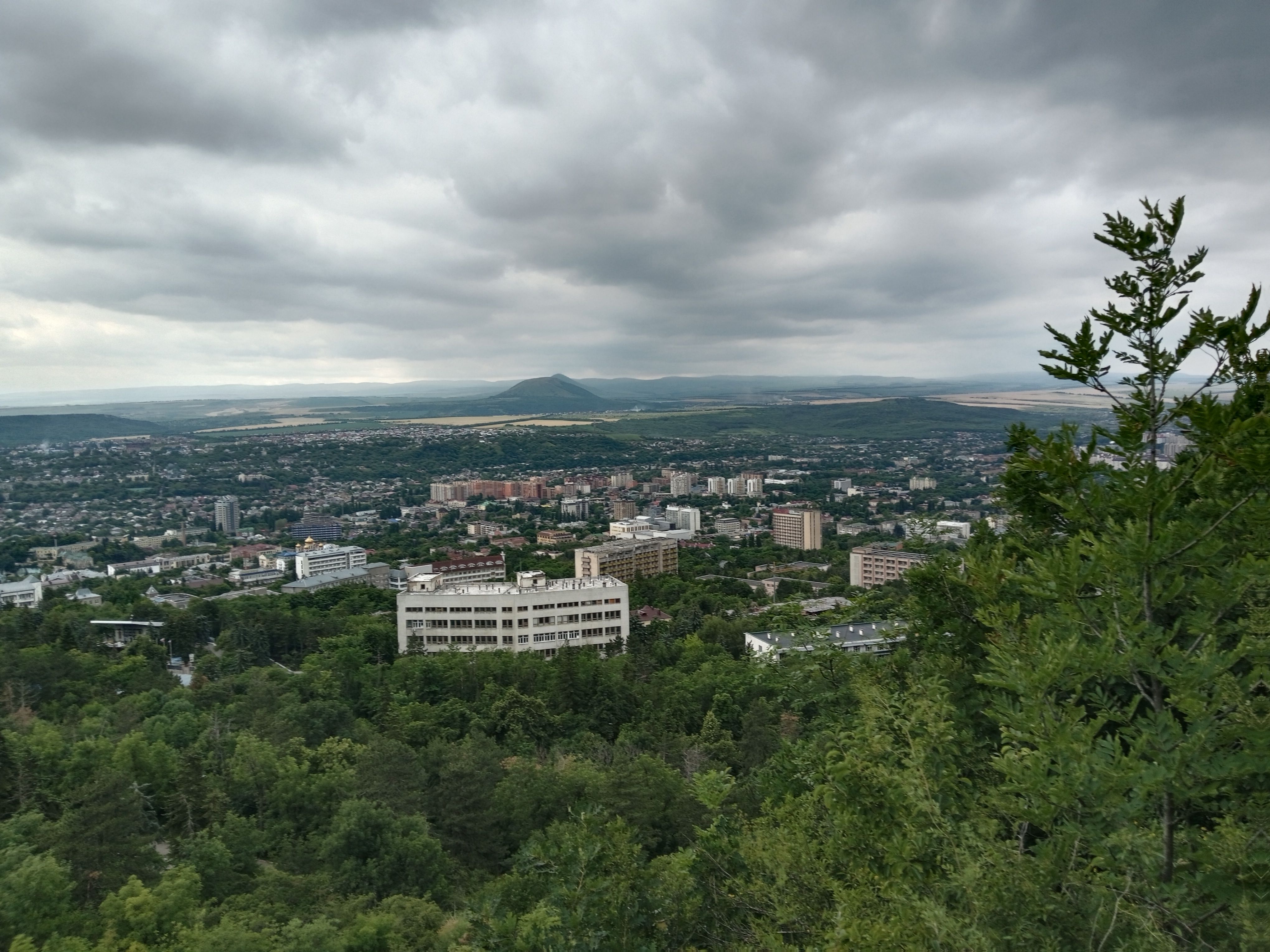Aerial View of Urban Landscape with Overcast Sky · Free Stock Photo