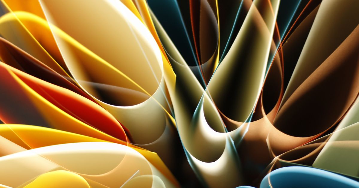 Dynamic abstract art featuring vibrant and fluid shapes in a colorful pattern, ideal for modern design concepts.