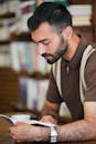 Man Reading in a Cozy Istanbul Bookstore