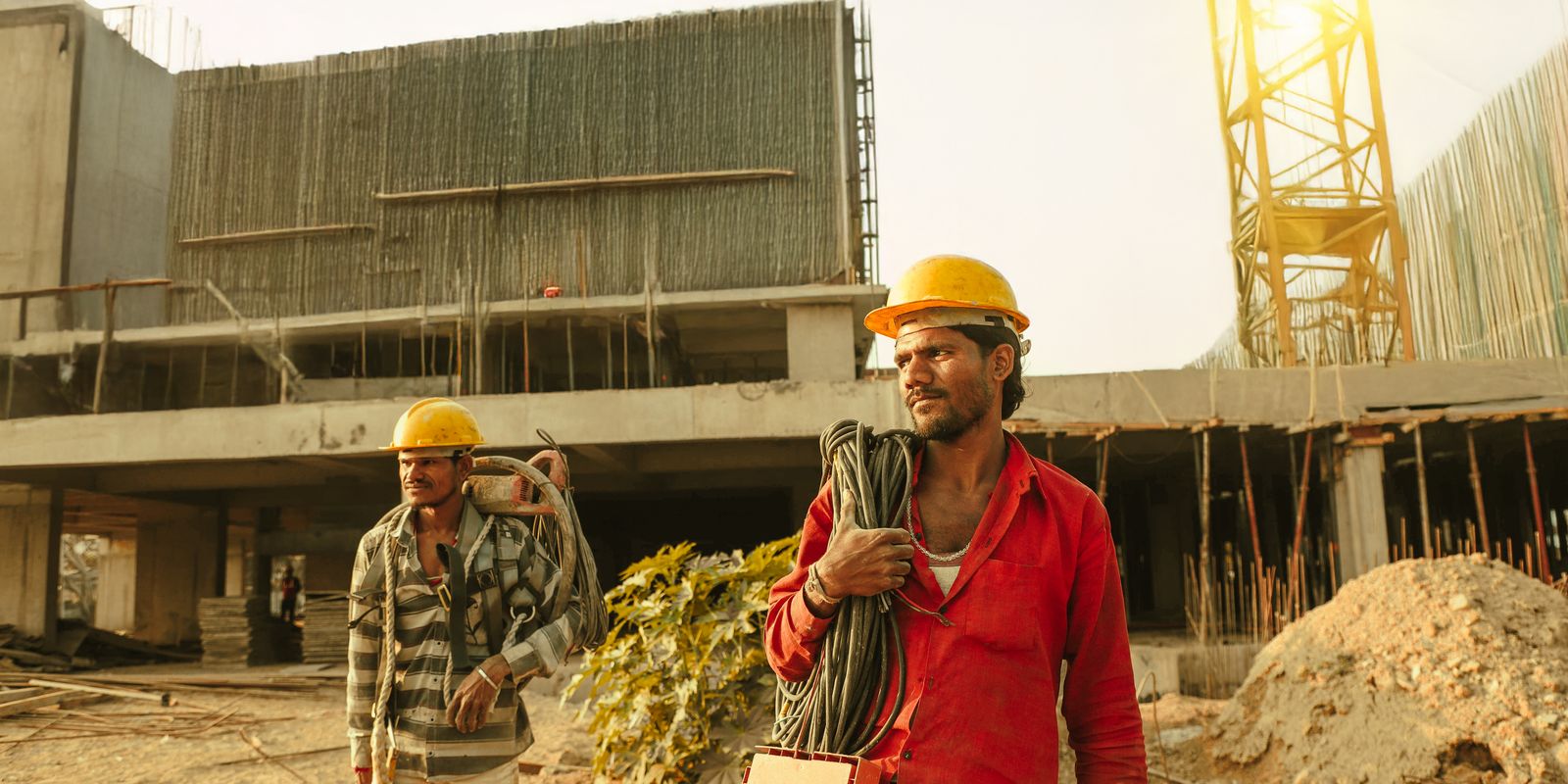Industrial workers team