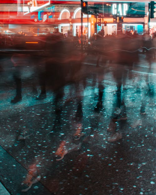 Free Blurred Photo of People on the Street Stock Photo