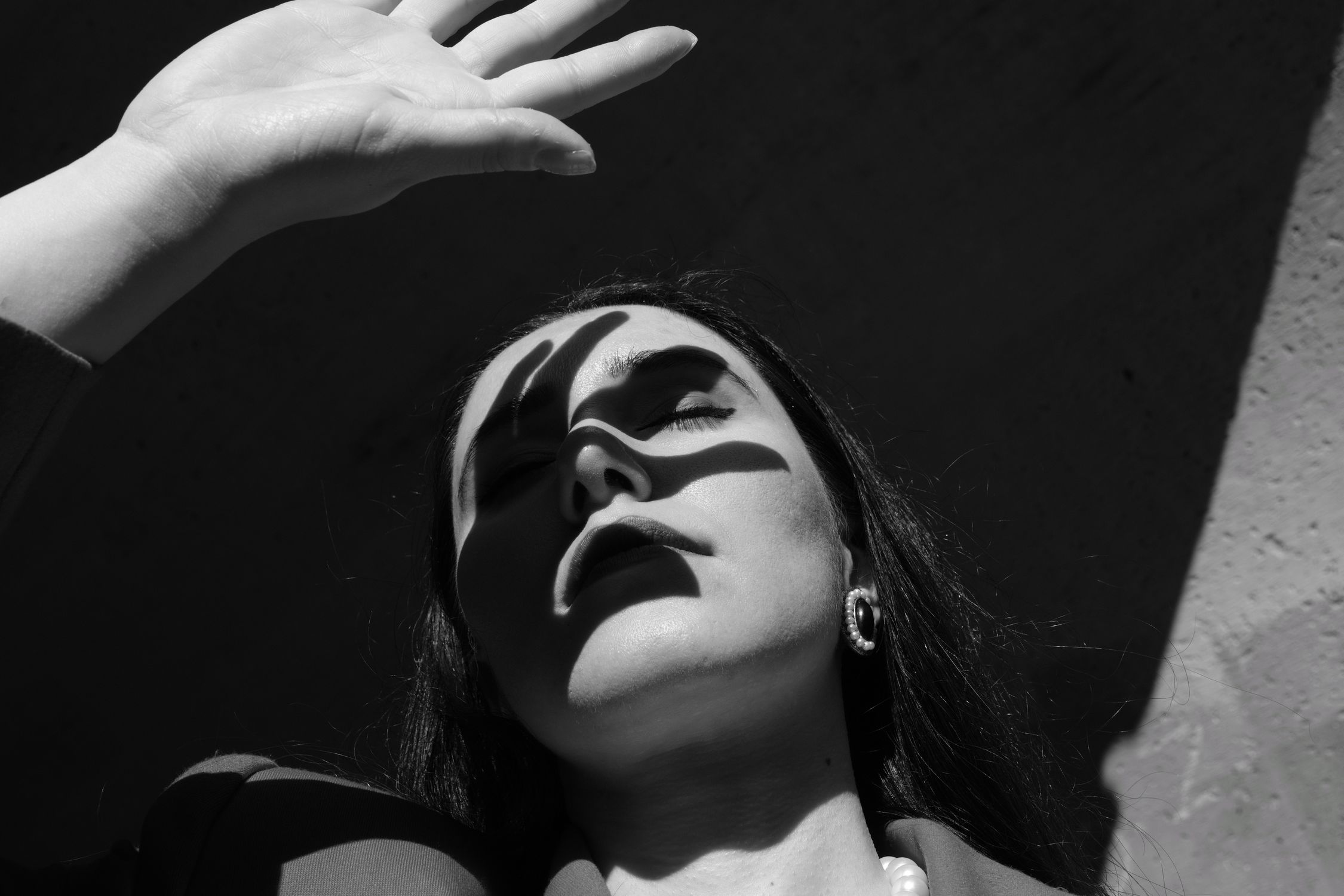 Dramatic Shadows Portrait Dramatic Black and White Portrait with Shadows · Free Stock Photo