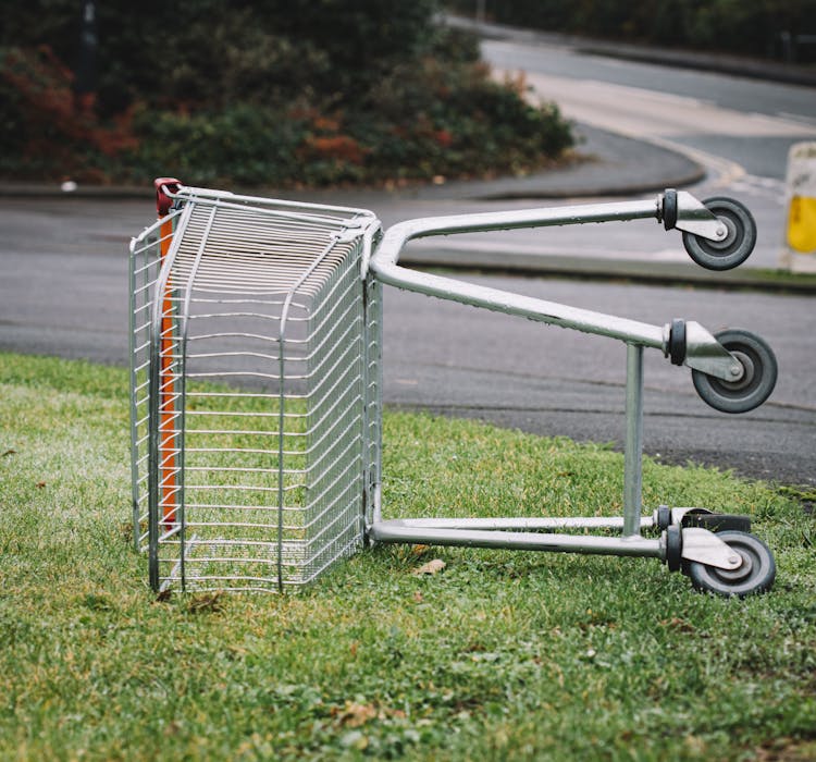 Photo Of Abandoned Shopping Cart On Grass