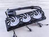 Triple Fan CPU Cooler on Concrete Surface