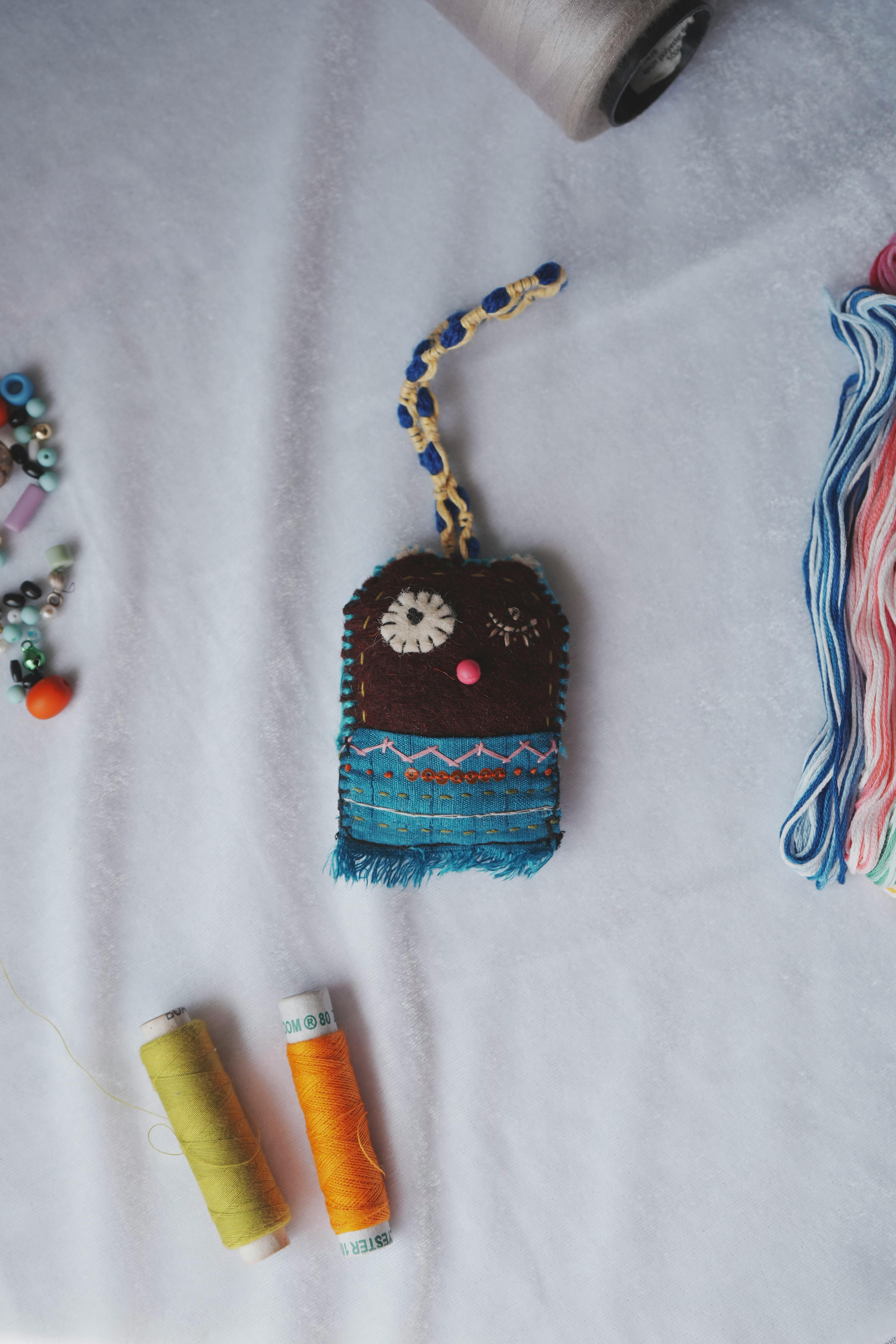 Handcrafted Keychain with Beads and Threads · Free Stock Photo