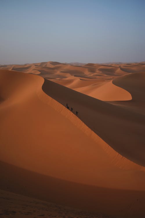 бесплатная Люди гуляют по пустыне днем Стоковое фото
