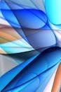 Abstract Blue and Beige Layered Wave Design