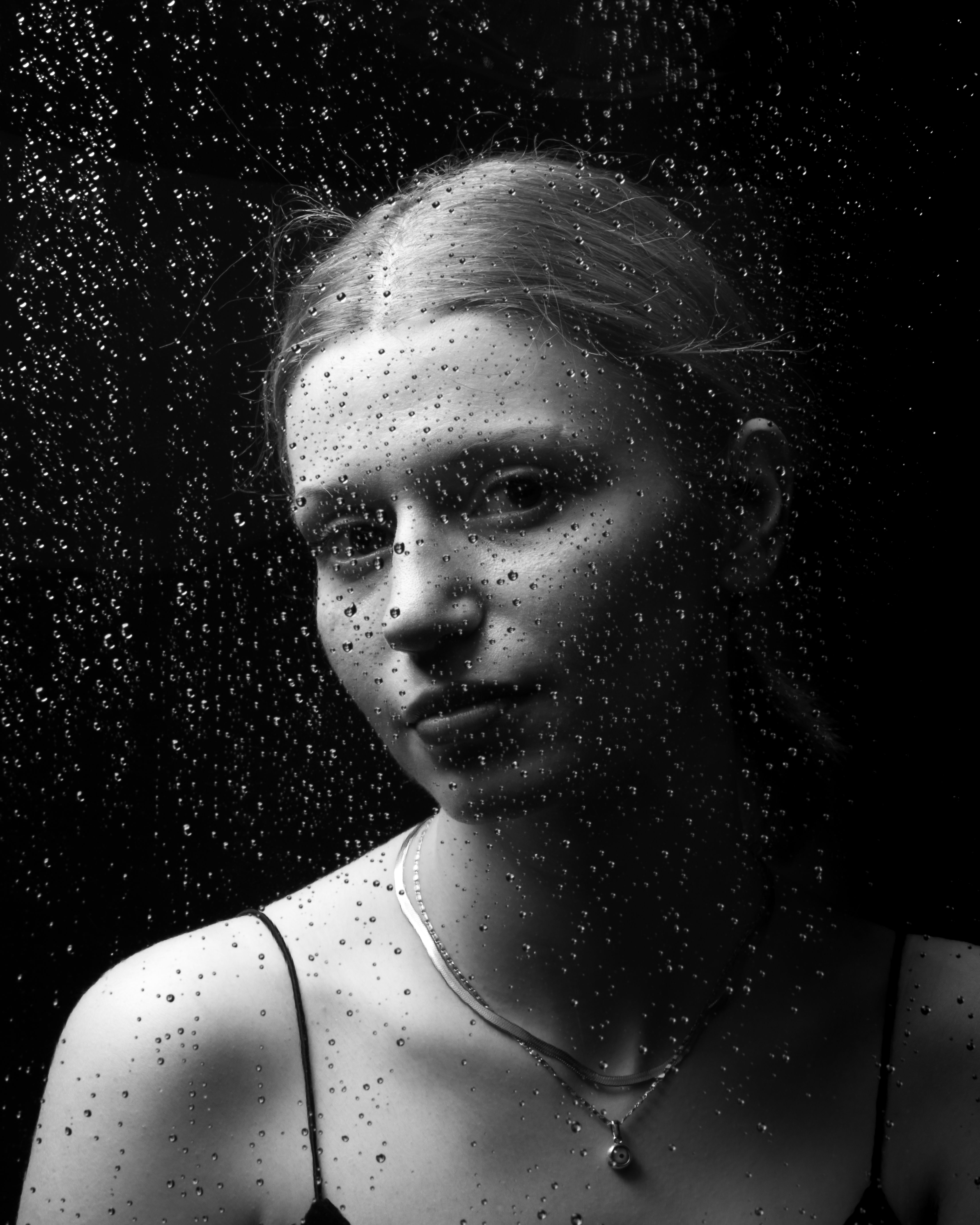 Dramatic Black and White Portrait of Woman · Free Stock Photo