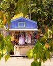 Charming Blue Kiosk in Istanbul's Park Setting