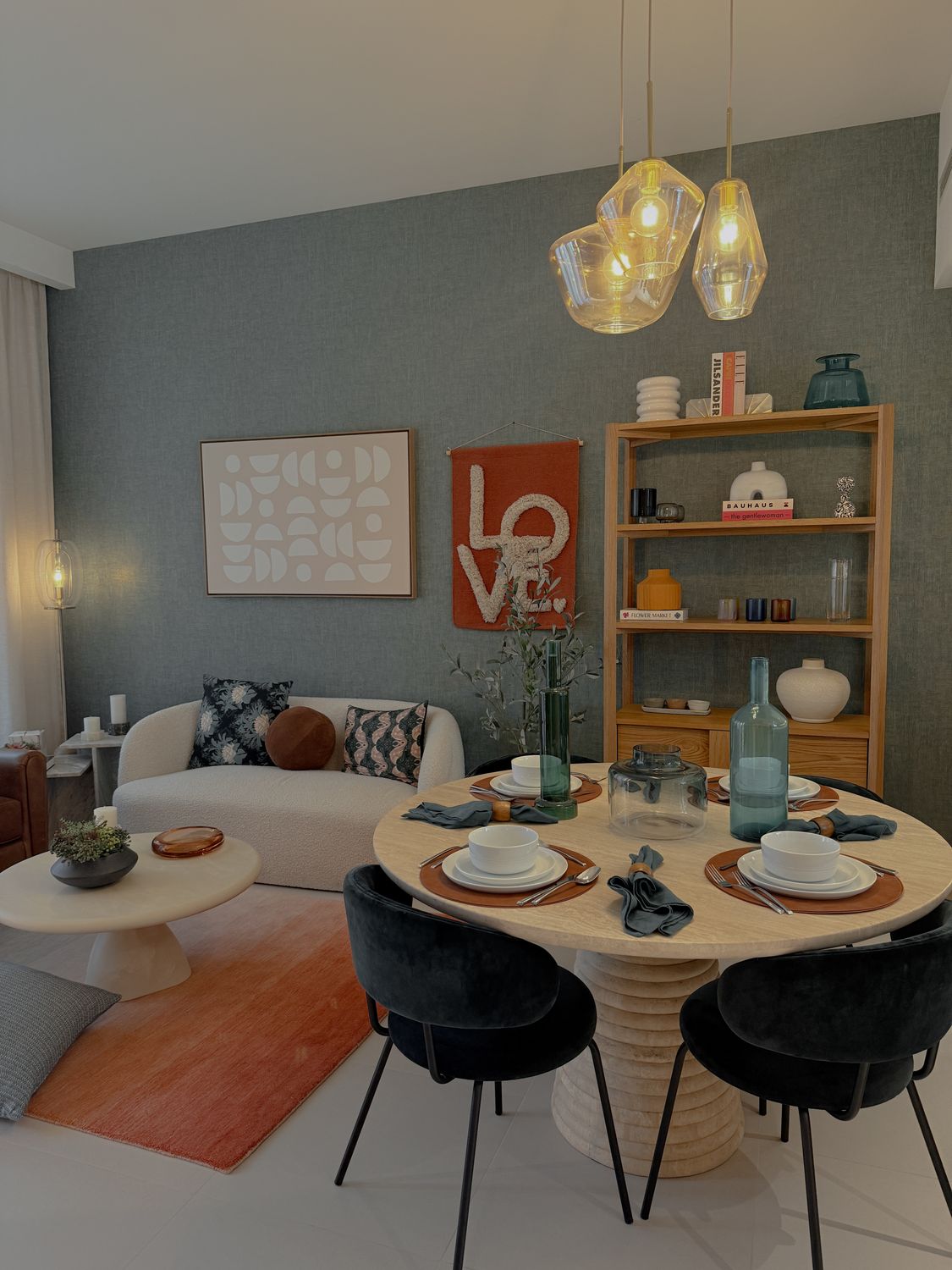 Cozy Modern Dining and Living Room Interior · Free Stock Photo