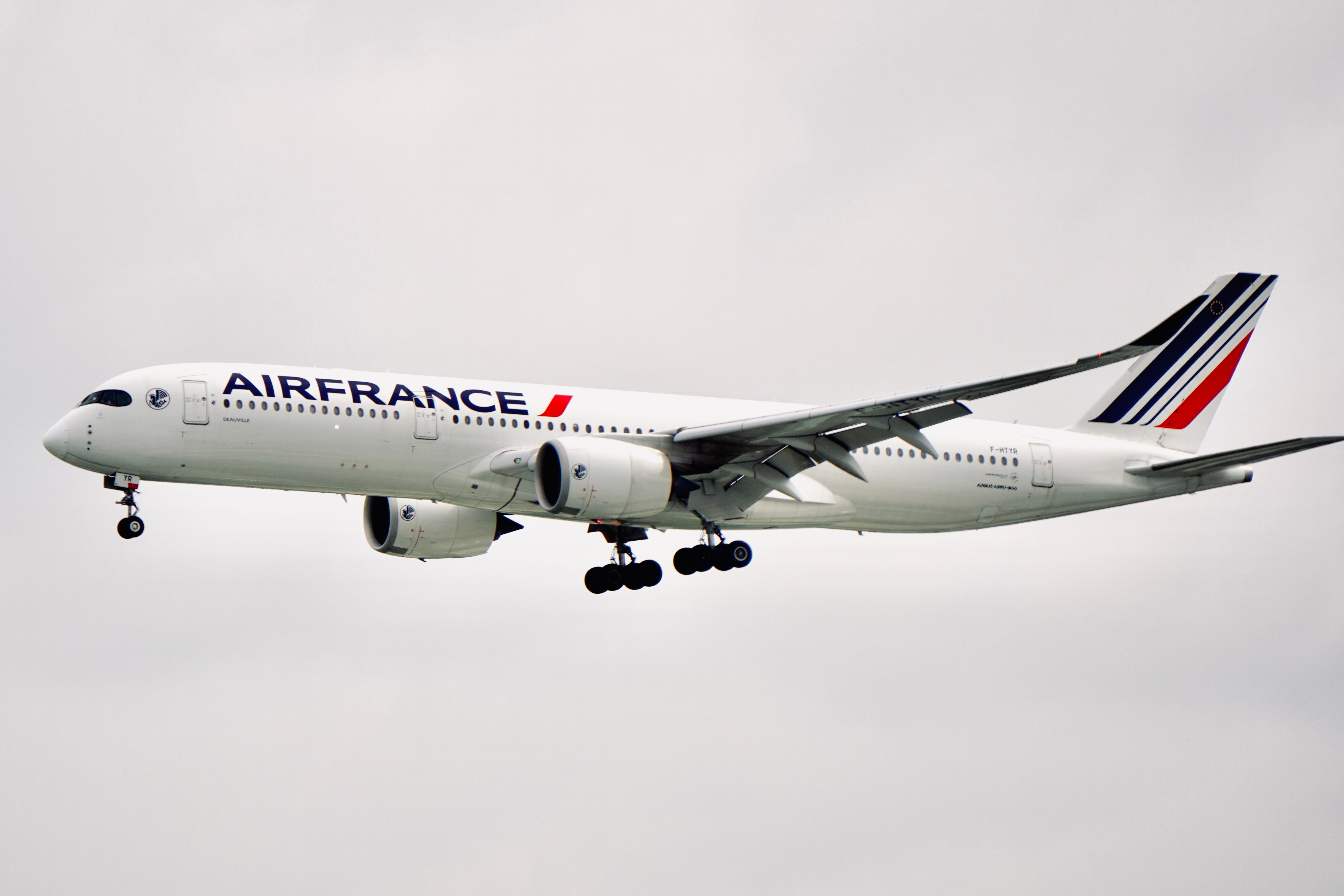 Air France modernt flygplan i flyg