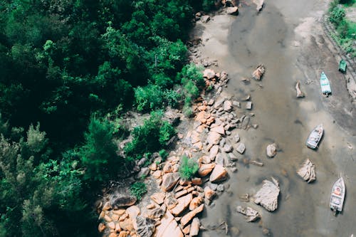 Aerial Photo of  A Shallow River