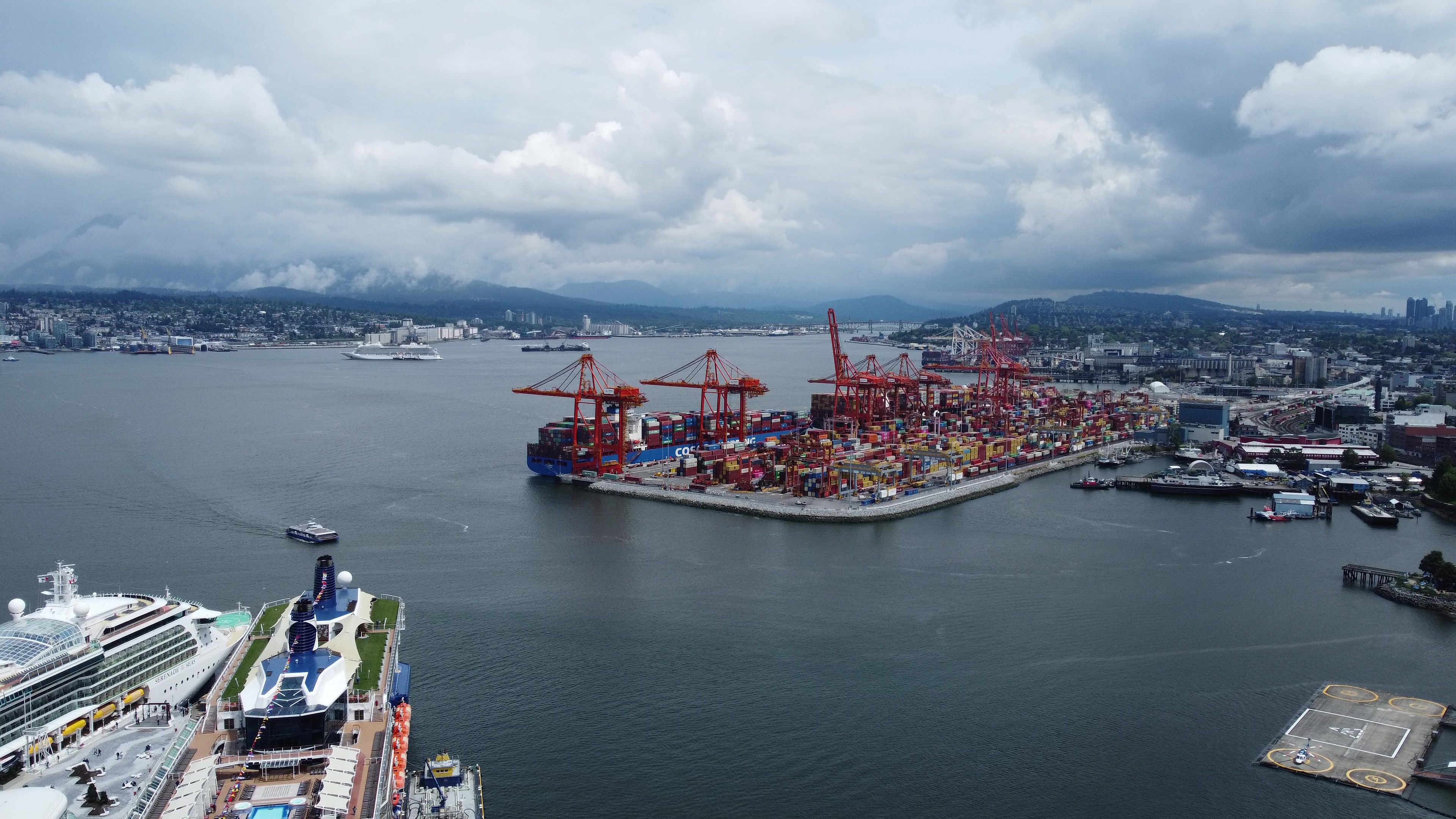 Aerial View of Vancouver Container Port · Free Stock Photo
