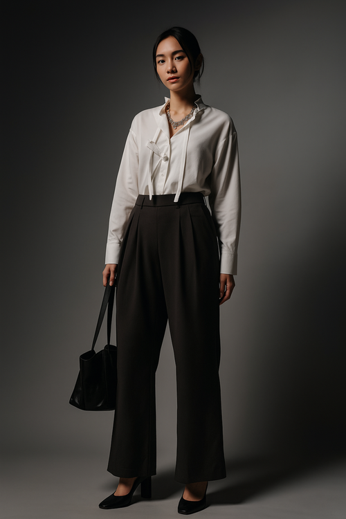 Bow Blouse and Trousers