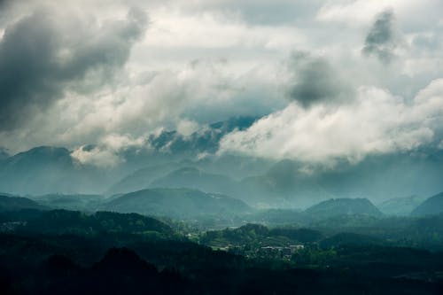 Dark Clouds Over a Mountain Landscape