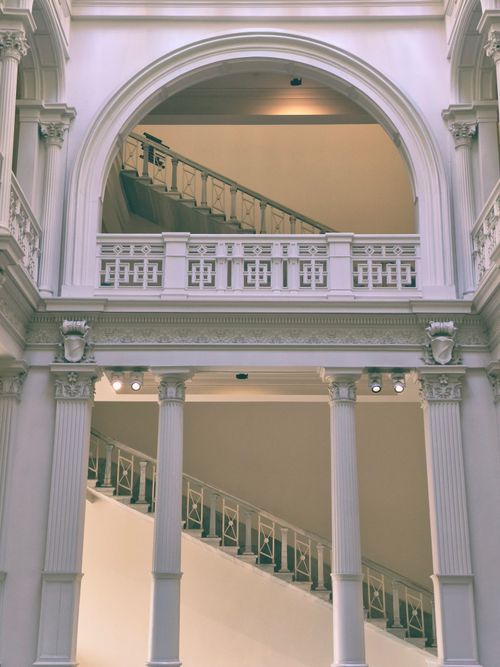 Free Elegant neoclassical architecture inside Istanbul building with grand arches and columns. Stock Photo