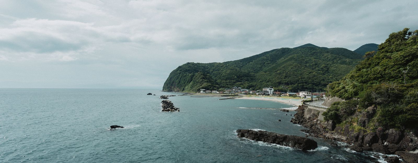 Breathtaking view of the coastline in Nishi-Izu, Shizuoka Prefecture, Japan. Perfect for nature and travel enthusiasts.
