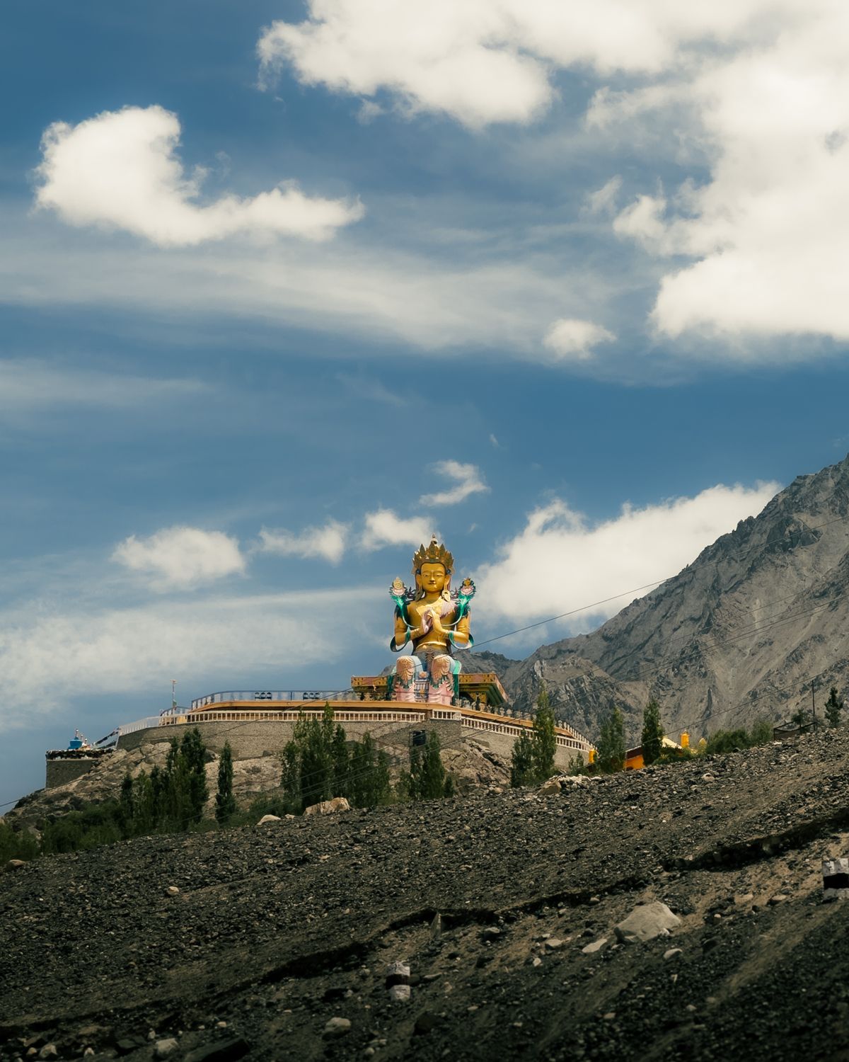 Majestic Maitreya Buddha Statue in Diskit Monastery · Free Stock Photo